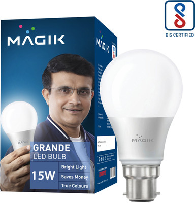 Magik 15 W Basic Standard B22 LED Bulb(White)