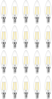 vibunt 4 W Basic Candle E14 LED Bulb(Yellow, Pack of 20)