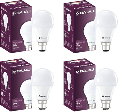BAJAJ 12 W Basic Round B22 D LED Bulb(White, Pack of 4)
