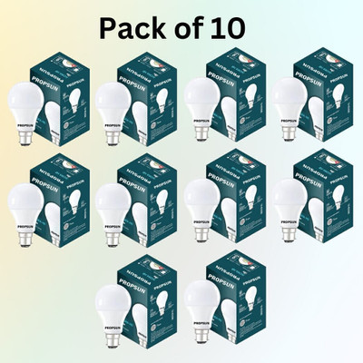 PROPSUN 9 W Inverter Round B22 D LED Bulb(White, Pack of 10)