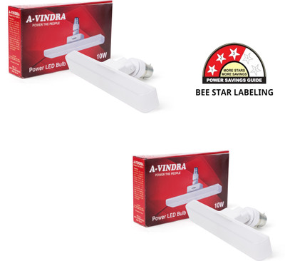 AVINDRA 10 W Basic T-Bulb B22 LED Bulb(White, Pack of 2)
