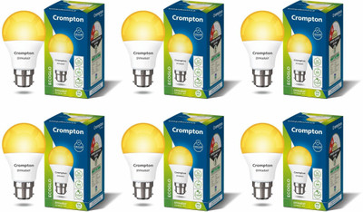 Crompton 9 W Basic Standard B22 LED Bulb(Yellow, Pack of 6)
