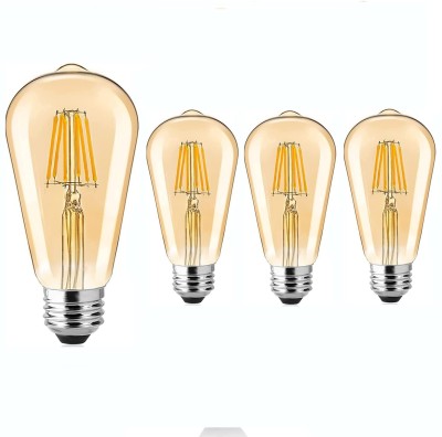 Brightlance 4 W Standard E27, E26 LED Bulb(Yellow, Pack of 4)