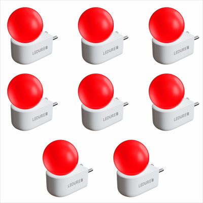 Ledure 0.5 W Basic Round B22 LED Bulb(Red, Pack of 8)