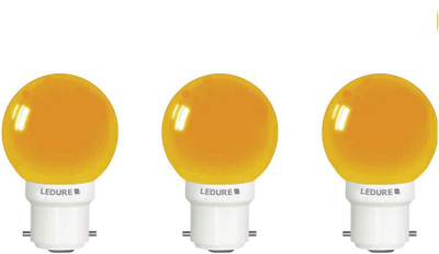 Ledure 0.5 W Basic Round B22 LED Bulb(Orange, Pack of 3)