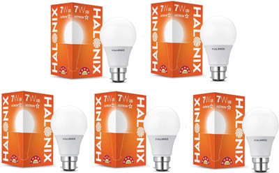 HALONIX 7 W Basic Round B22 LED Bulb(White, Pack of 5)