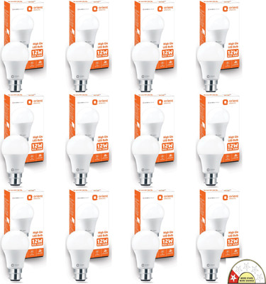 Orient Electric 12 W Basic Round B22 LED Bulb(White, Pack of 12)