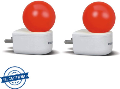 PHILIPS 0.5 W Basic Standard Plug & Play Night Bulb(Red, Pack of 2)