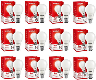 EVEREADY 9 W Basic Standard B22 LED Bulb(White, Pack of 12)