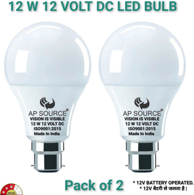 AP Source 12 W Basic Round B22 LED Bulb(White, Pack of 2)