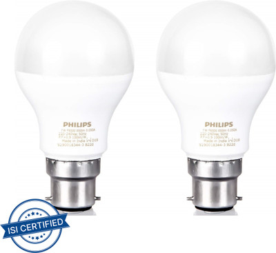 PHILIPS 7 W Basic Standard B22 LED Bulb(Yellow, Pack of 2)