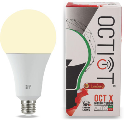 OCTIOT 10 W Motion Sensor Round E27 LED Bulb(Yellow)