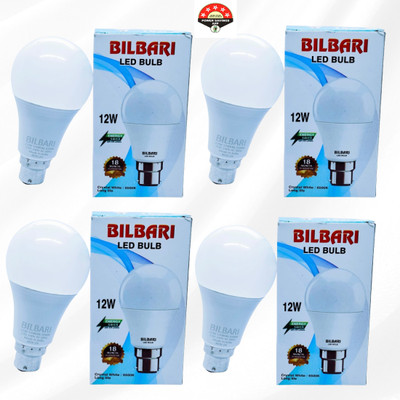 Bilbari 12 W Basic Round B22 LED Bulb(White, Pack of 4)