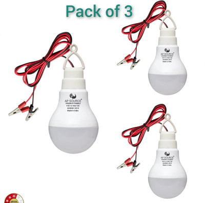 AP Source 9 W Basic Round 2 Pin LED Bulb(White, Pack of 3)