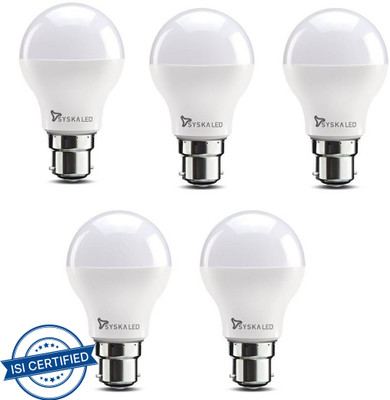 Syska 7 W Basic Standard B22 LED Bulb(White, Pack of 5)