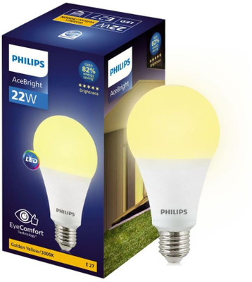 PHILIPS 22 W Basic Round E27 LED Bulb(Yellow)