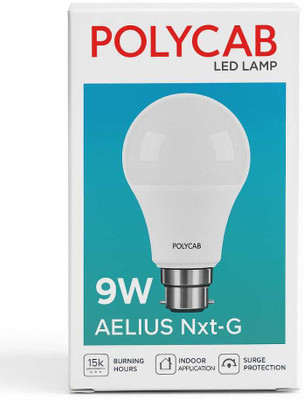 Polycab 9 W Basic Round B22 LED Bulb(White, Pack of 2)