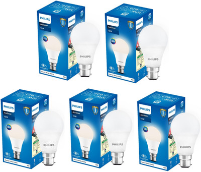 PHILIPS 10 W Basic Standard B22 LED Bulb(White, Pack of 5)