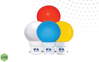 Wellmount 0.5 W Basic Round B22 LED Bulb(Red, White, Blue, Yellow, Pack of 4)