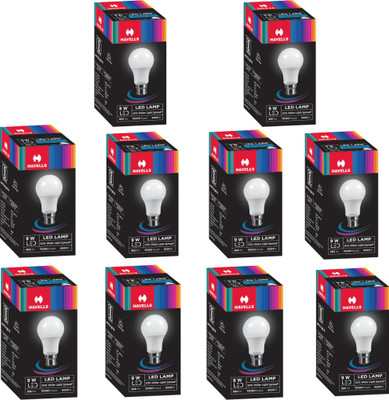 HAVELLS 9 W Basic Standard B22 LED Bulb(White, Pack of 10)