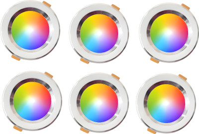 MNLight 9 W Basic Round Plug & Play LED Bulb(Multicolor, Pack of 6)