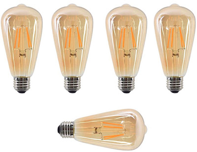vibunt 4 W Basic Arbitrary E27 LED Bulb(Yellow, Pack of 5)