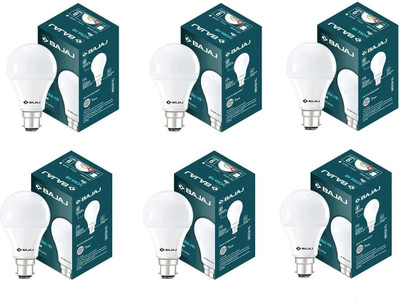 BAJAJ 9 W Basic Round B22 LED Bulb(White, Pack of 6)