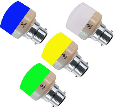 rino 9 W Basic Standard B22 LED Bulb(Multicolor, Pack of 4)