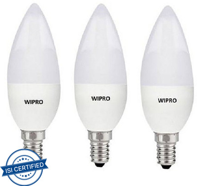 Wipro 3 W Basic Candle E14 LED Bulb(White, Pack of 3)