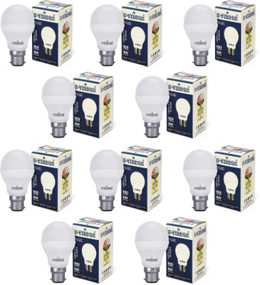 AVINDRA 9 W Basic Round B22 LED Bulb(White, Pack of 10)