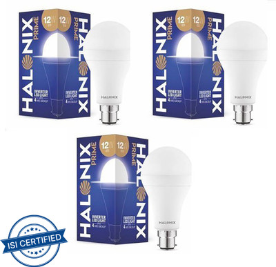 HALONIX 12 W Inverter Round B22 Inverter Bulb(White, Pack of 3)