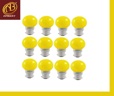 ambert 0.5 W Basic Decorative B22 LED Bulb(Yellow, Pack of 12)
