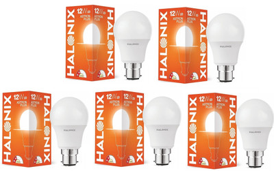 HALONIX 12 W Basic Round B22 LED Bulb(White, Pack of 5)