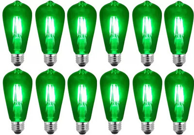 Baslash 4 W Basic Standard E27 LED Bulb(Green, Pack of 12)
