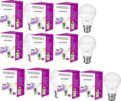 ONIEXO 9 W Inverter Round B22 D LED Bulb(White, Pack of 10)