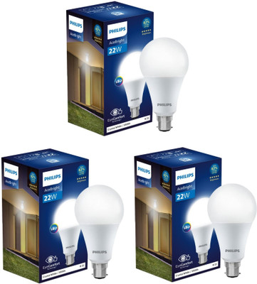 PHILIPS 22 W Basic Standard B22 LED Bulb(White, Pack of 3)