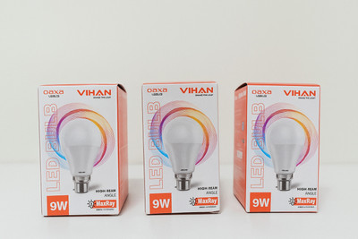 VIHAN 9 W Basic Standard B22 LED Bulb(White, Pack of 3)