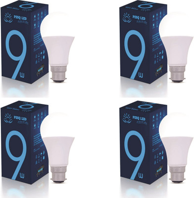 PESQ 9 W Basic Round B22 LED Bulb(White, Pack of 6)