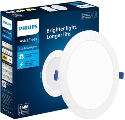 PHILIPS Astra Sleek 15-watt Round Recessed LED Downlighter Ceiling Light Ceiling Lamp(White)