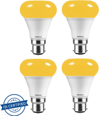 HAVELLS 7 W Basic Standard B22 LED Bulb(Yellow, Pack of 4)