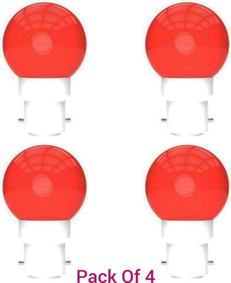 Illuminator 0.5 W Basic Round B22 Night Bulb(Red, Pack of 4)