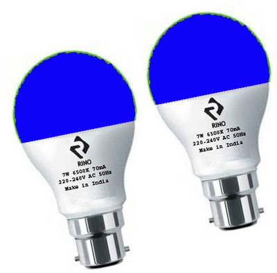 rino 7 W Basic Standard B22 LED Bulb(Blue, Pack of 2)