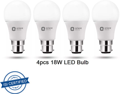 ORIENT 18 W Basic Standard B22 LED Bulb(White, Pack of 4)