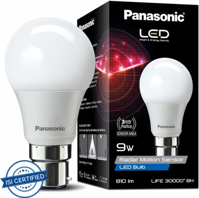 Panasonic 9 W Motion Sensor Round B22 LED Bulb(White)