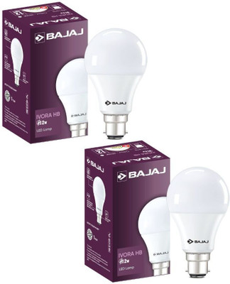 BAJAJ 12 W Basic Standard B22 LED Bulb(White, Pack of 2)