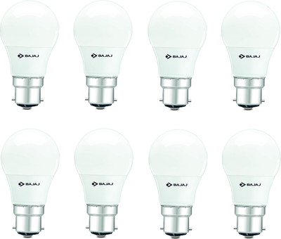 BAJAJ 3 W Basic Round B22 LED Bulb(White, Pack of 8)