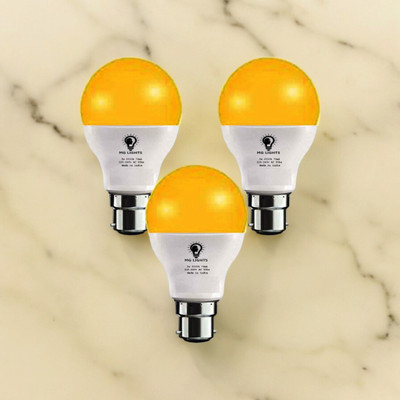mg lights 5 W Basic Arbitrary B22 LED Bulb(Yellow, Pack of 3)