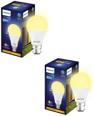 PHILIPS 22 W Basic Round B22 LED Bulb(Yellow, Pack of 2)