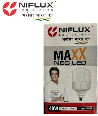 Niflux 40 W Eye Safety Compliance Round B22 D LED Bulb(White)