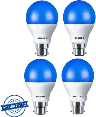PHILIPS 5 W Basic Standard B22 LED Bulb(Blue, Pack of 4)